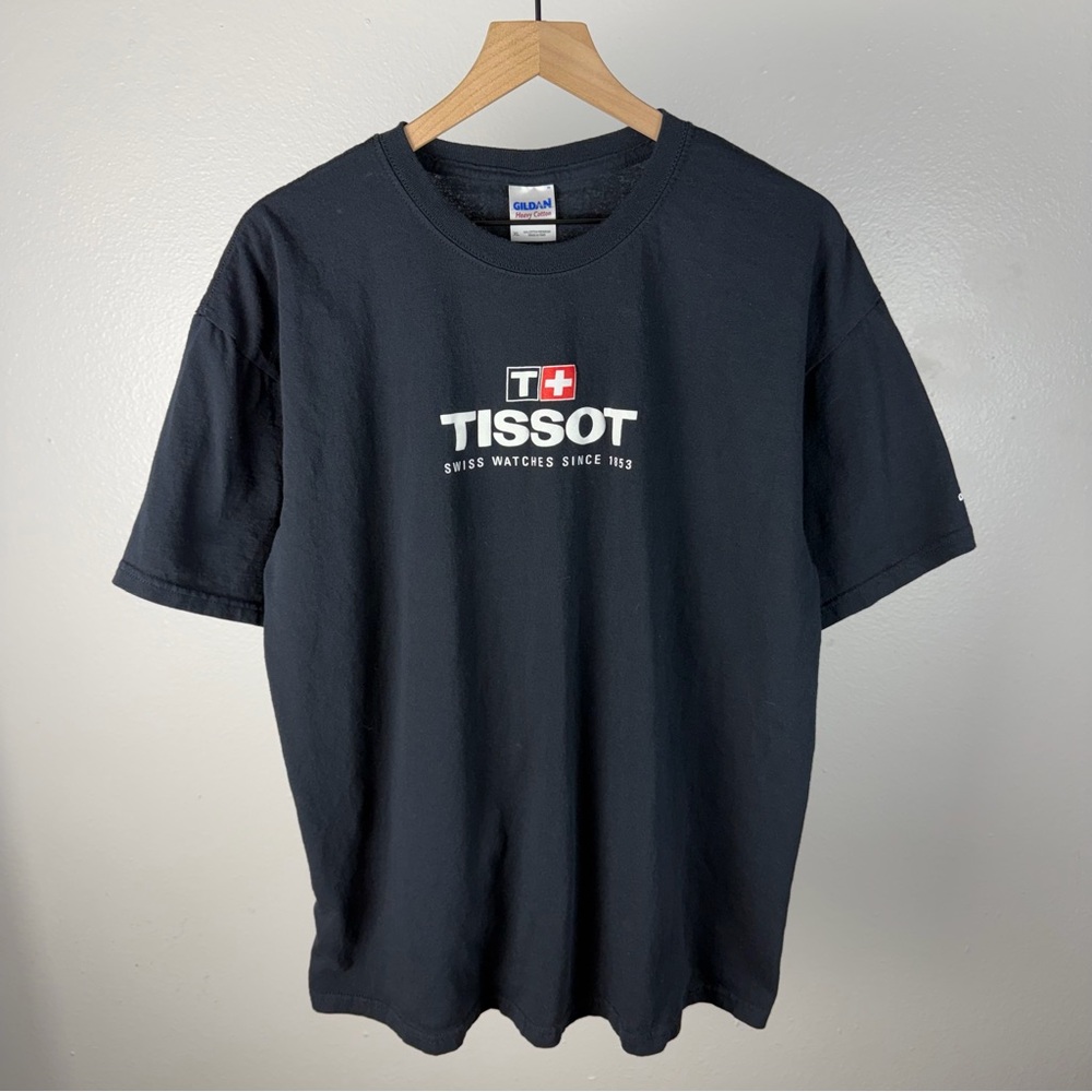 Y2K Tissot Swiss Watches Official Timekeeper Y2K Rolex Black T Shirt Size XL